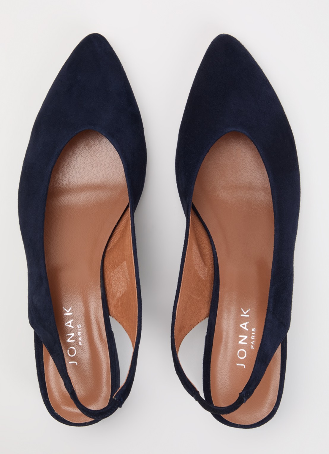 Jonak Vince Velours slingback van suède - detail 2 donkerblauw