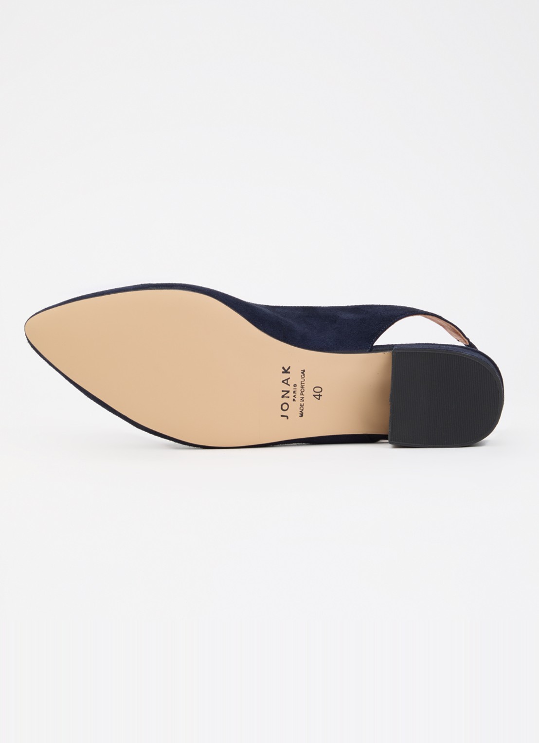 Jonak Vince Velours slingback van suède - detail 3 donkerblauw