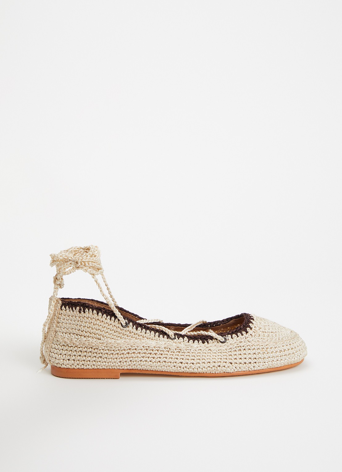 Jonak Wetov ballerina met gebreid bovenwerk - voorkant 2 beige
