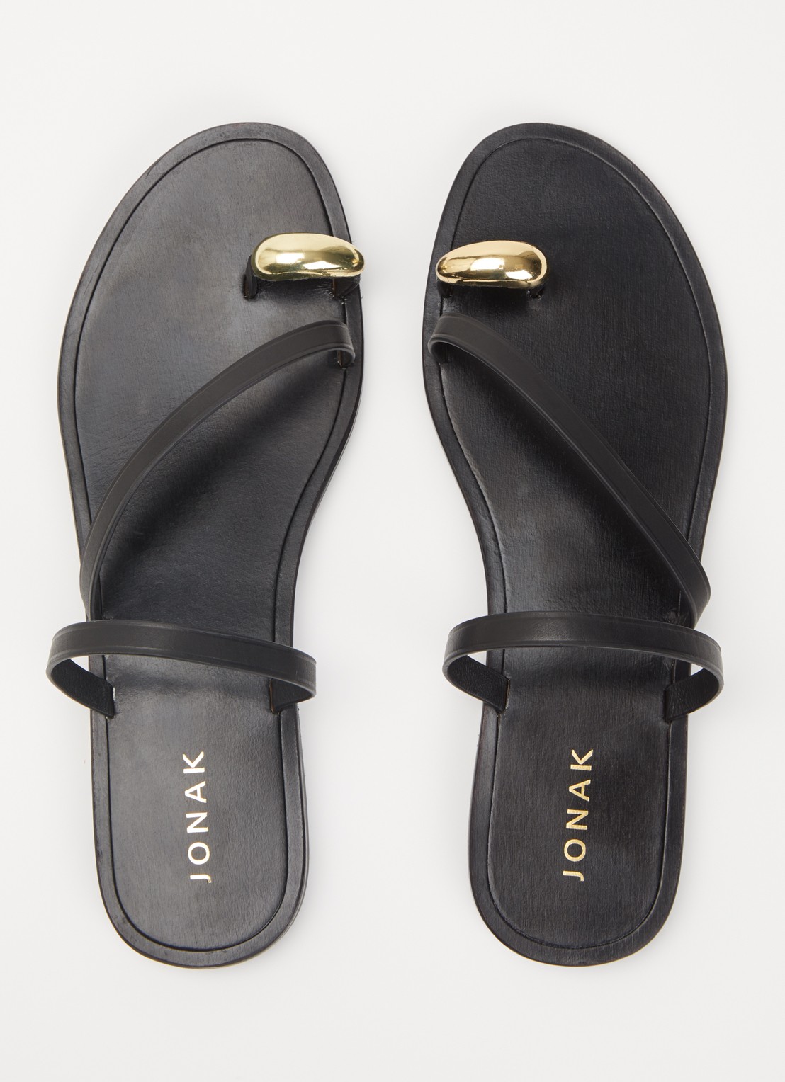 Jonak Wife slipper van kalfsleer - detail 3 zwart