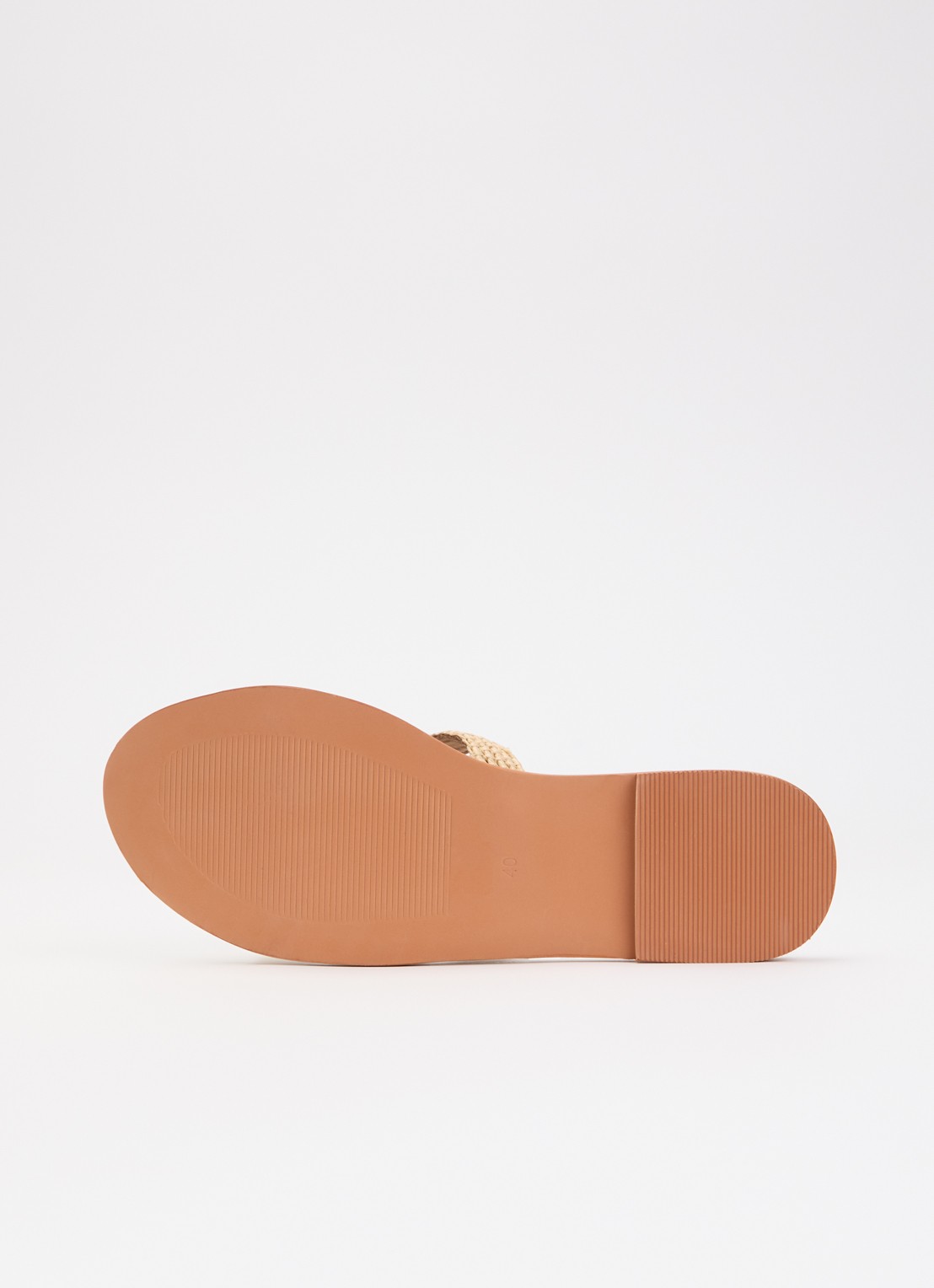 Jonak Wilou slipper van leer met raffia details - detail 5 camel