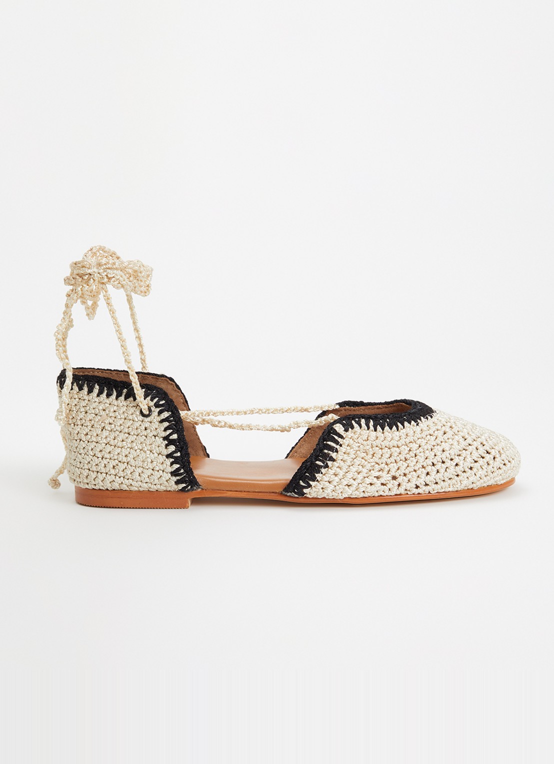 Jonak Wully ballerina met gebreid bovenwerk - voorkant beige
