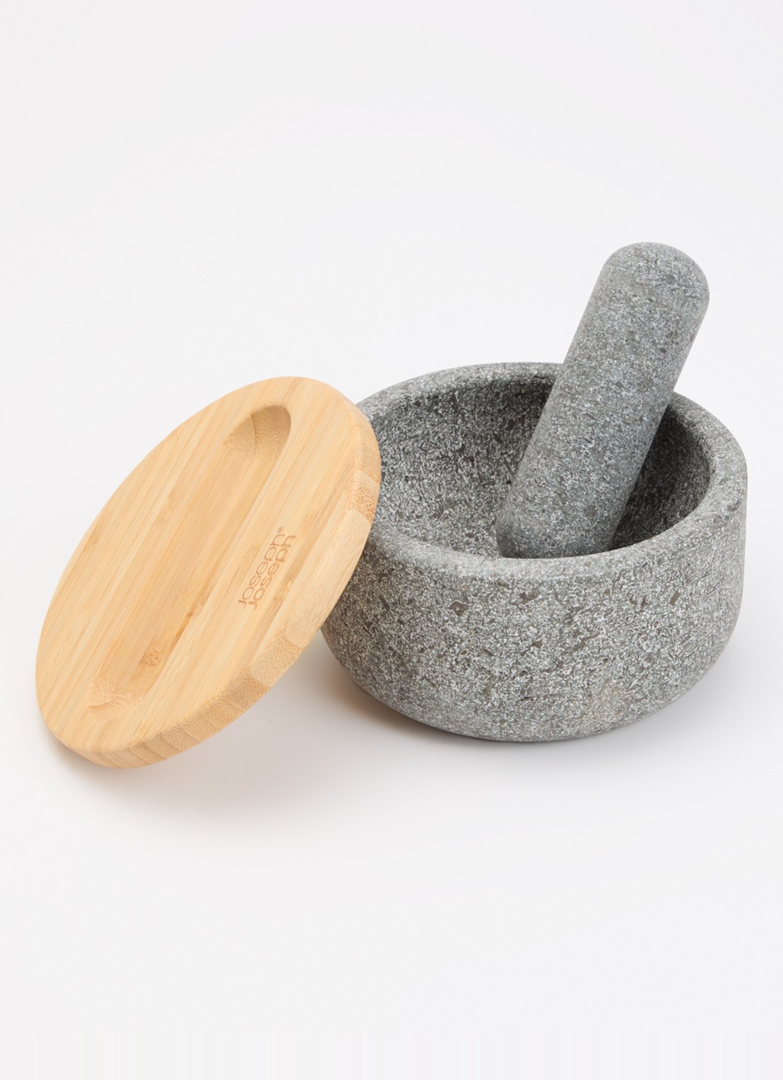 Joseph Joseph Dash vijzel met stamper 15,5 cm - voorkant 2 grijsmele