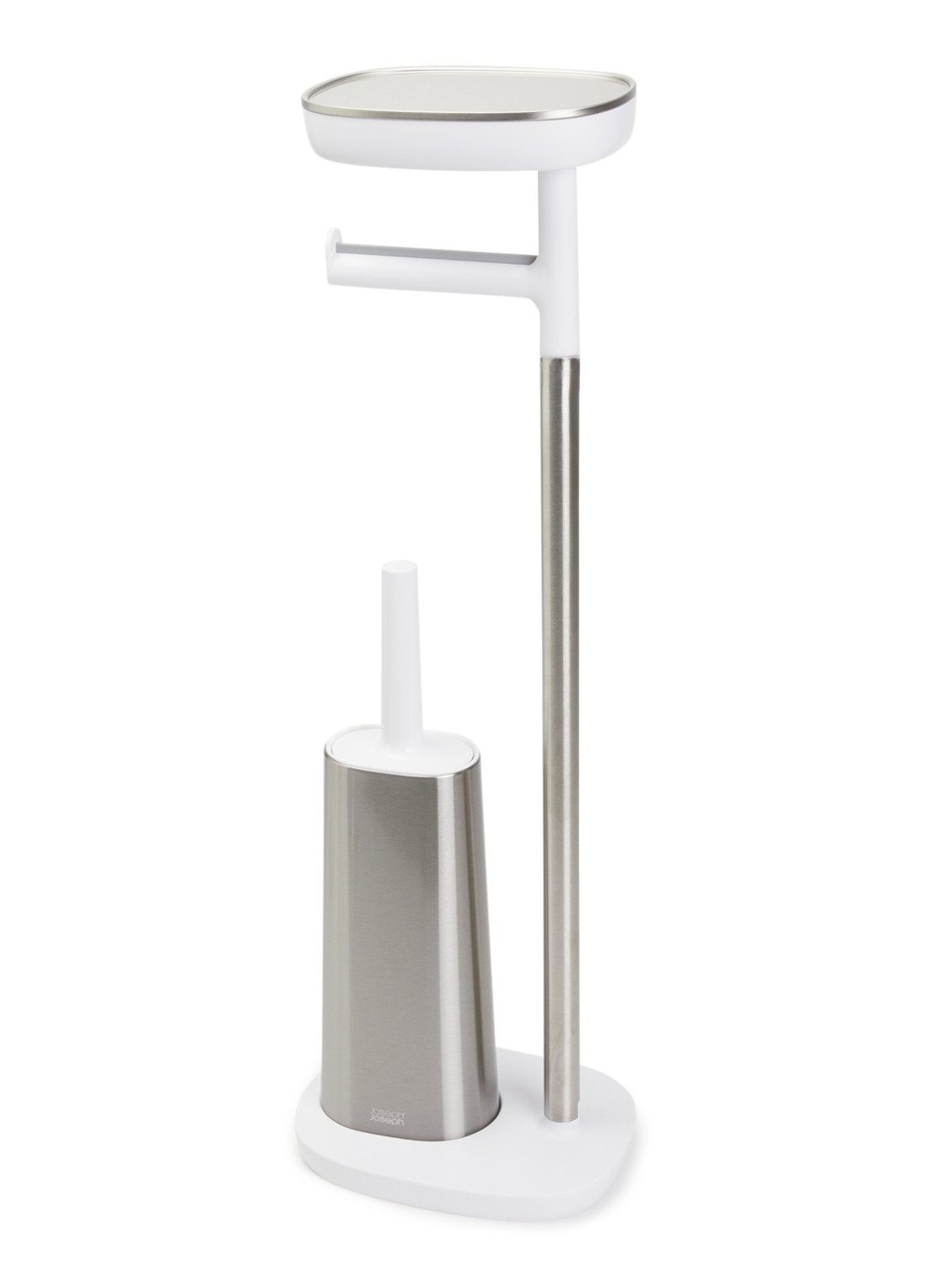 Joseph Joseph EasyStore Plus toiletrolhouder met toiletborstel - voorkant wit