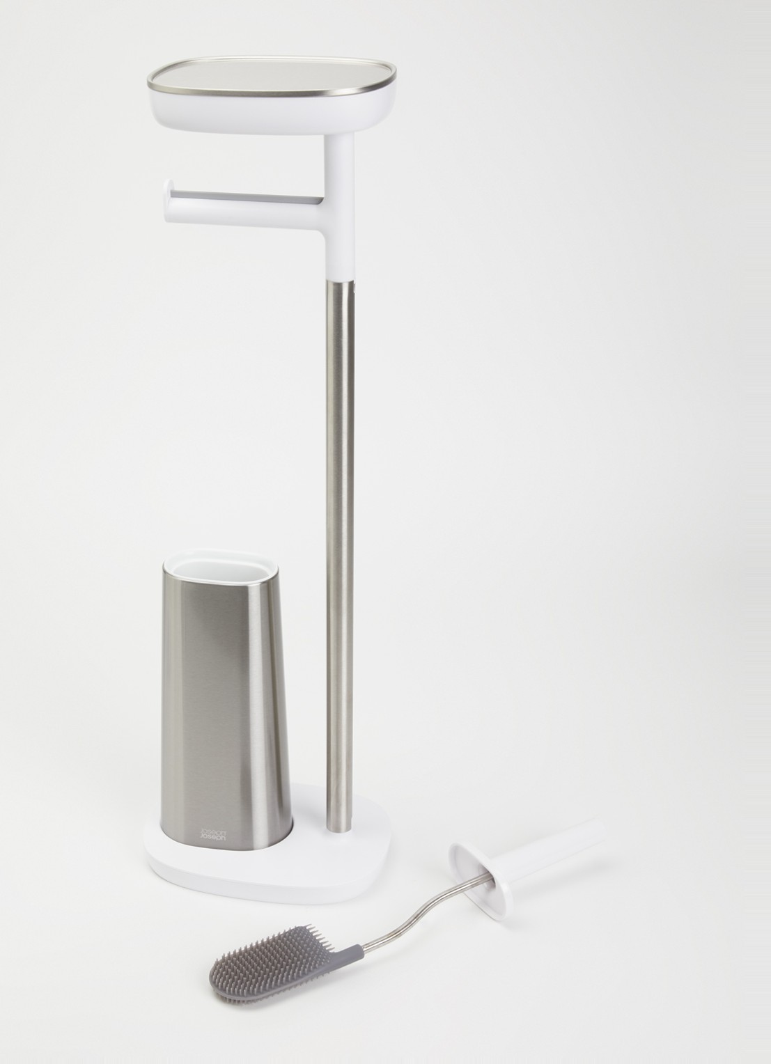 Joseph Joseph EasyStore Plus toiletrolhouder met toiletborstel - voorkant 2 wit