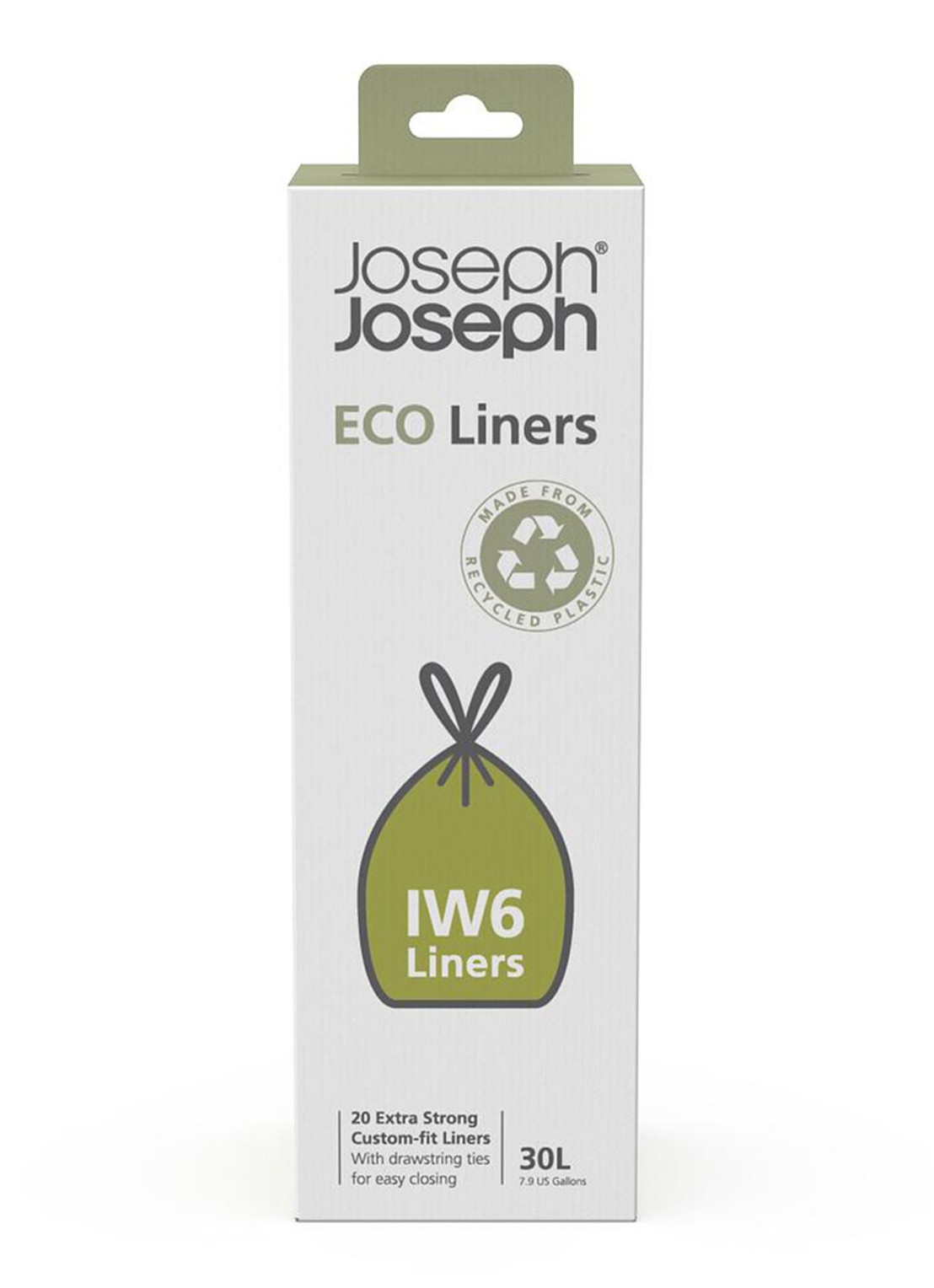 Joseph Joseph Eco Liner IW6 afvalzakken 30 liter 20 suks - voorkant antraciet