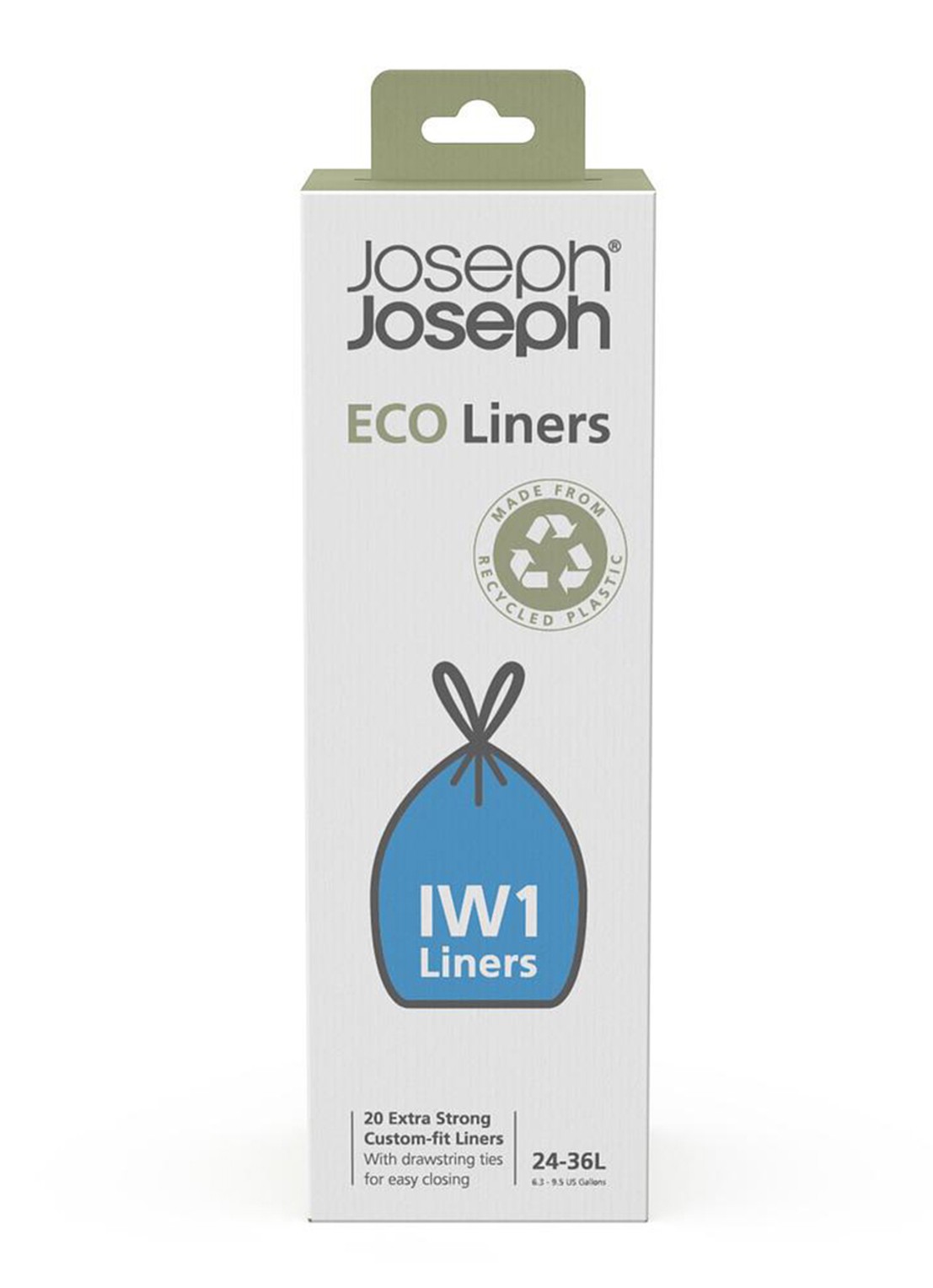 Joseph Joseph Eco Liners IW1 afvalzakken 24-36 liter 20 suks - voorkant antraciet