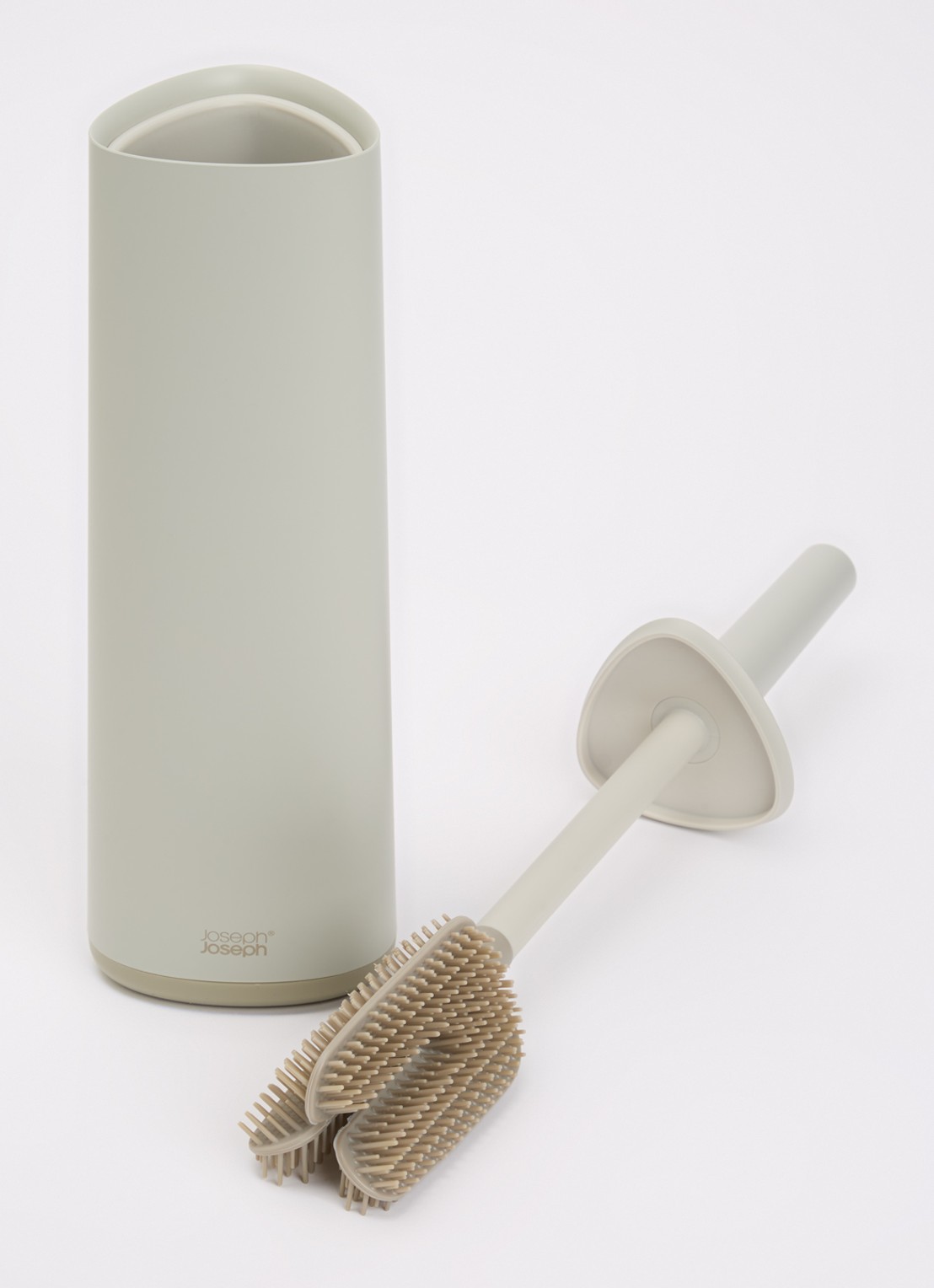 Joseph Joseph Flex 360 toiletborstel met houder - voorkant 2 beige