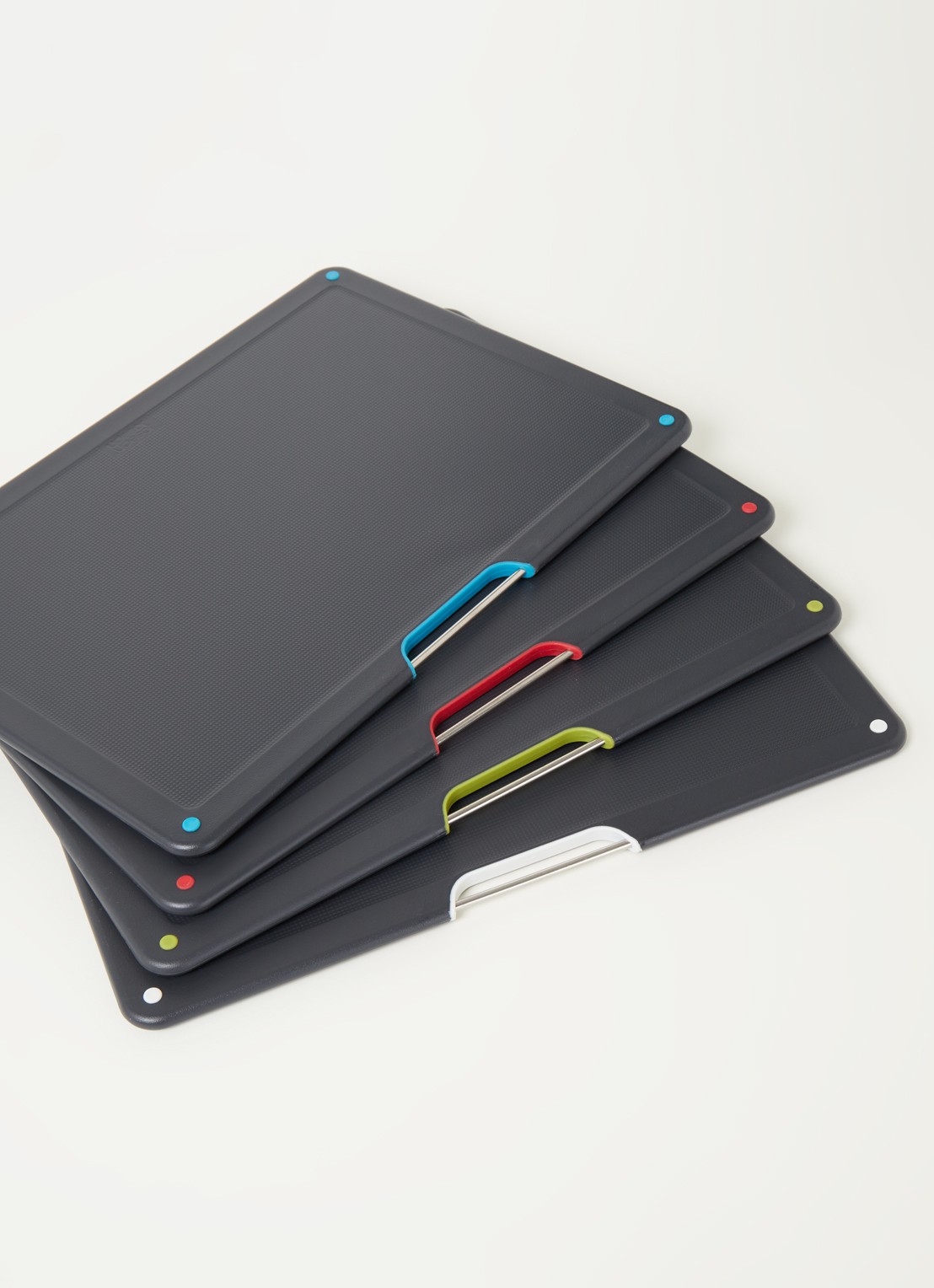 Joseph Joseph Folio Steel snijplank 34 x 24 cm set van 4 - detail zilver