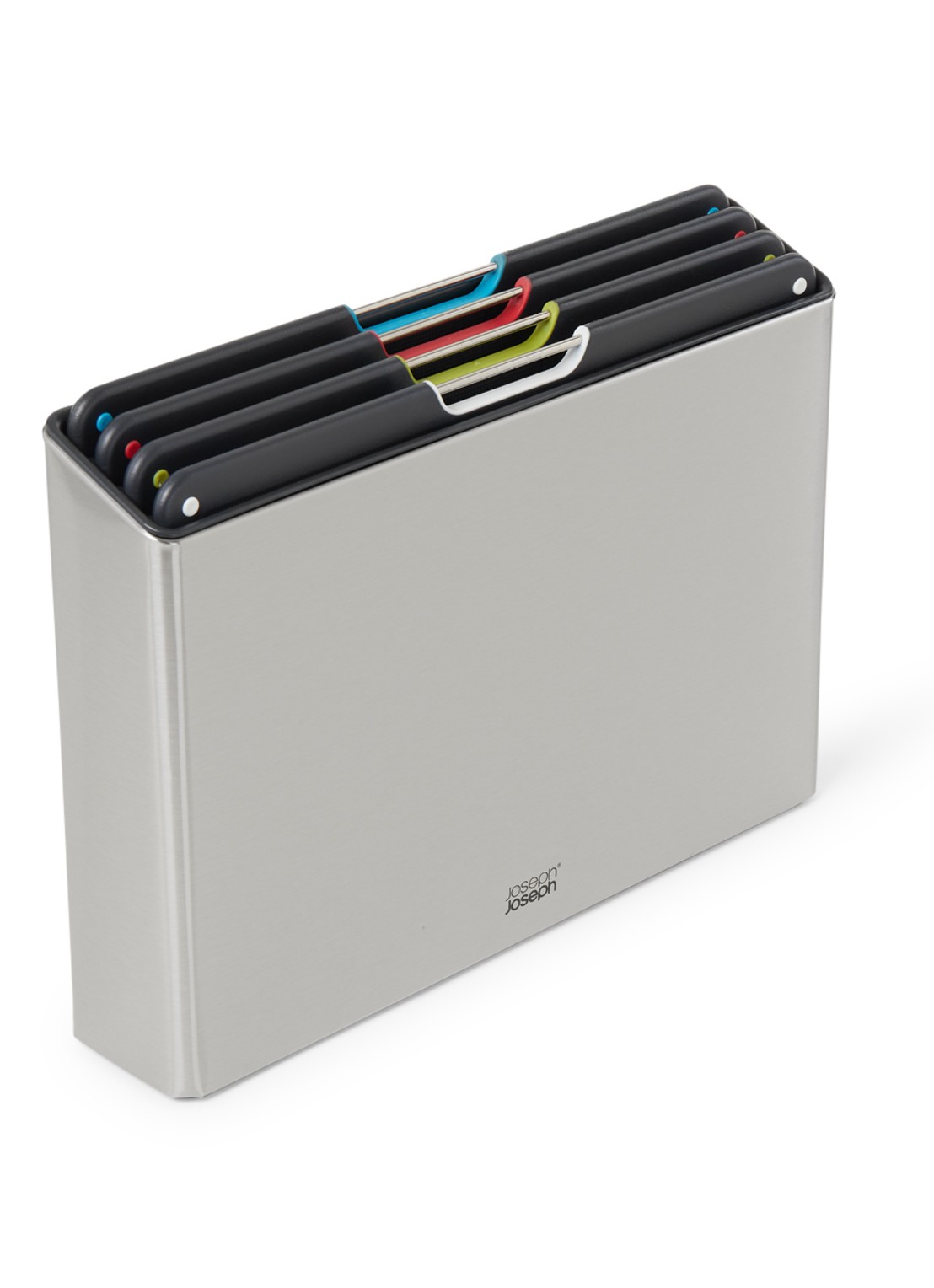 Joseph Joseph Folio Steel snijplank 34 x 24 cm set van 4 - voorkant 2 zilver