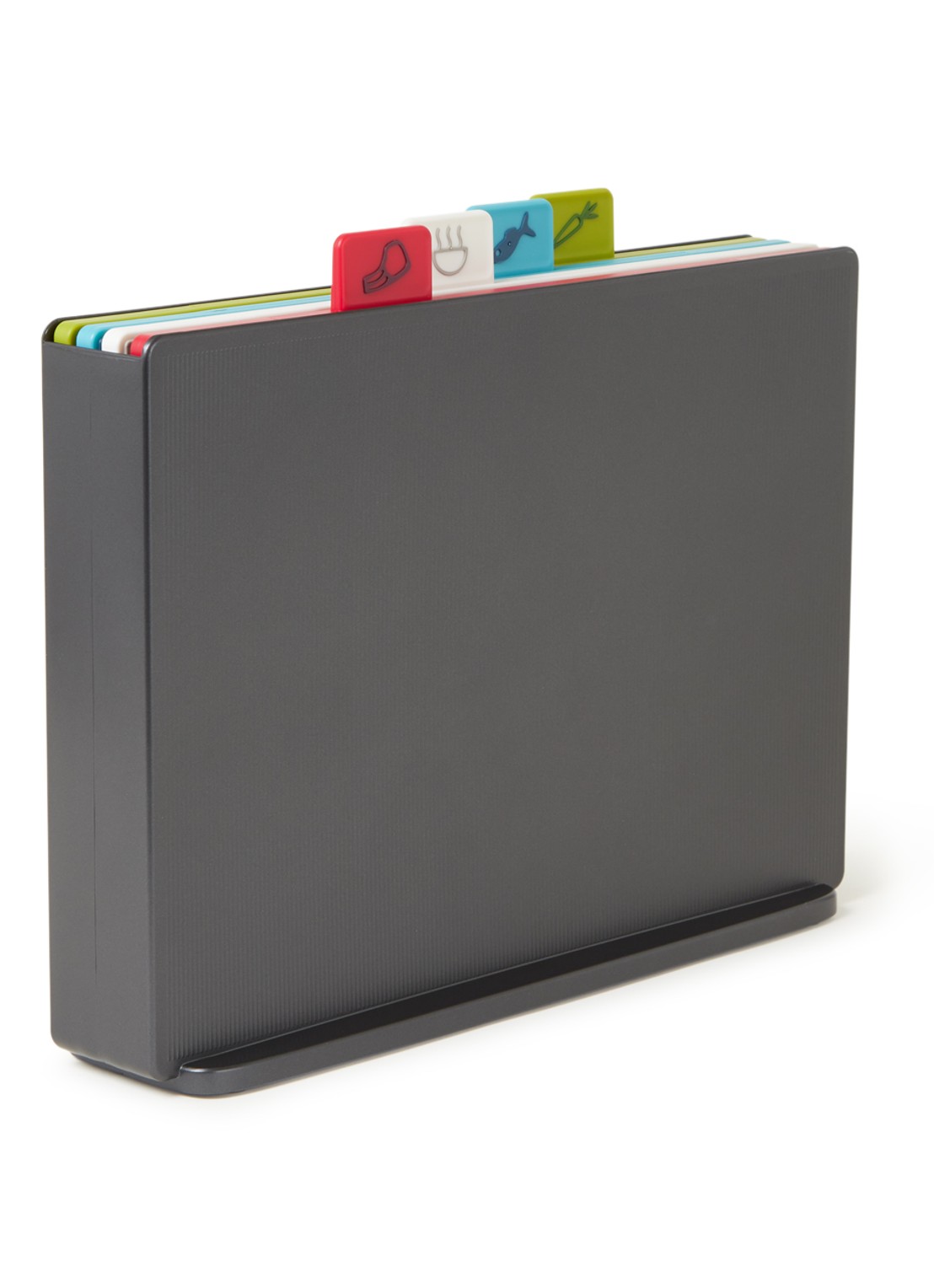 Joseph Joseph Index L snijplank 24 x 34 cm set van 4 - voorkant donkergrijs