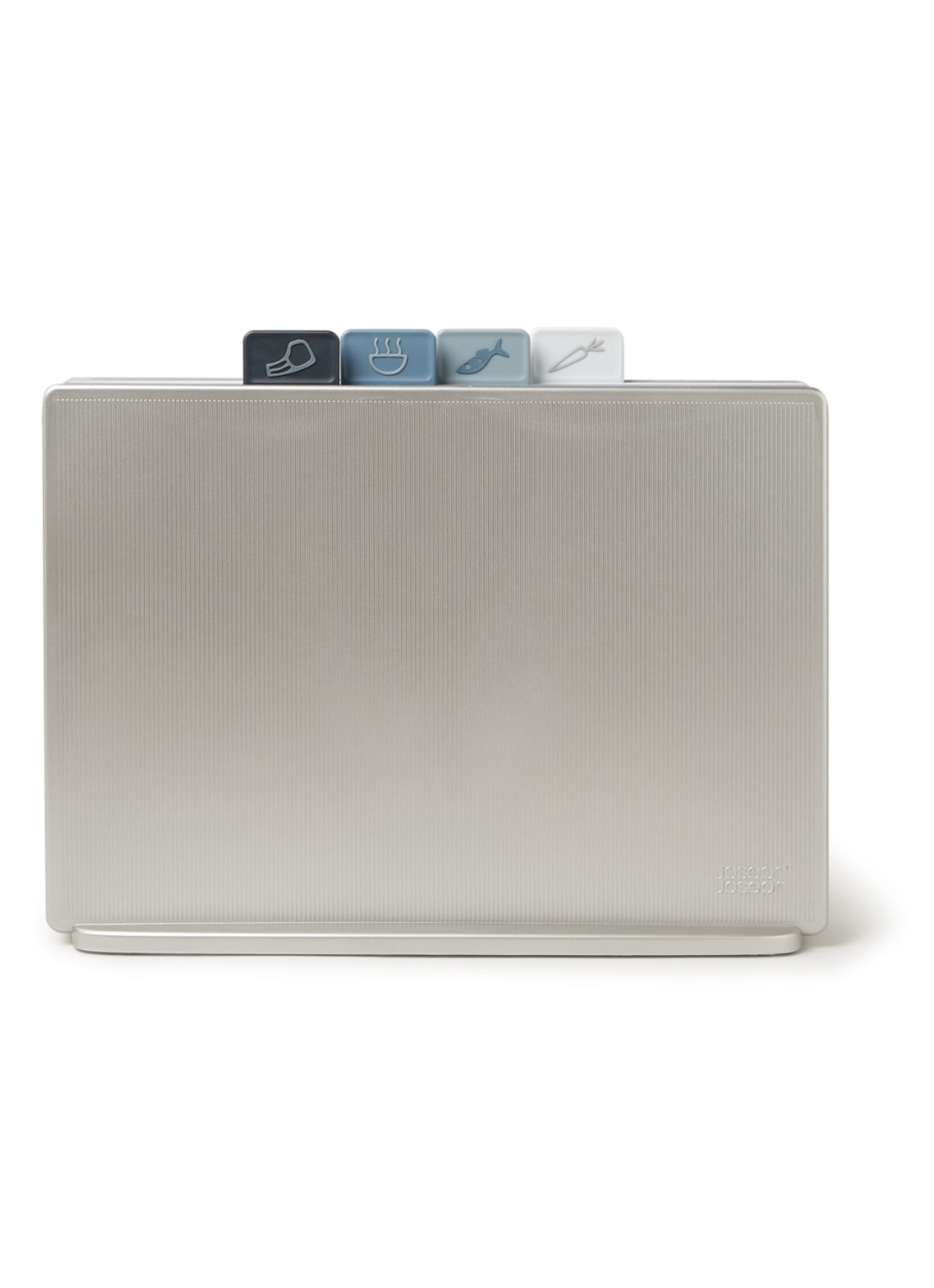 Joseph Joseph Index snijplank 34 x 24 cm set van 4 - voorkant zilver