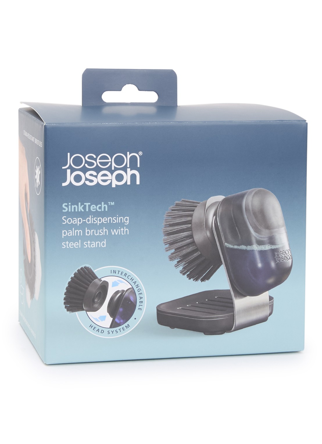 Joseph Joseph SinkTech zeepdispenser met afwasborstel  - voorkant zwart