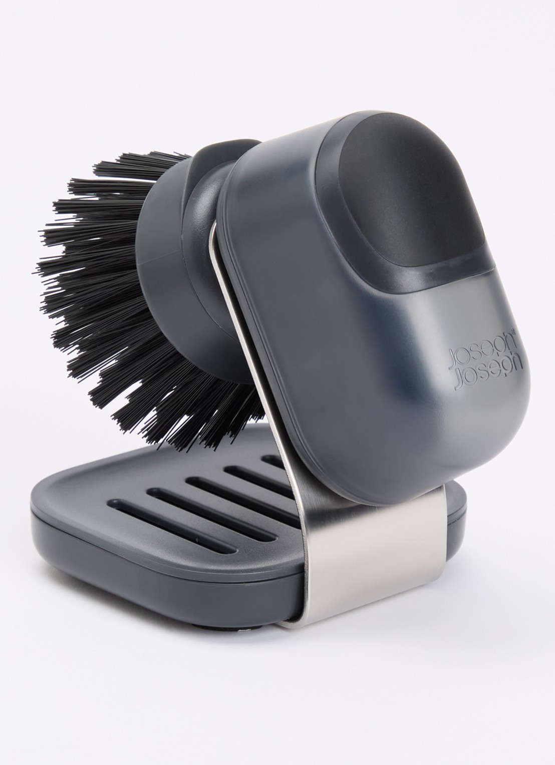 Joseph Joseph SinkTech zeepdispenser met afwasborstel  - voorkant 2 zwart