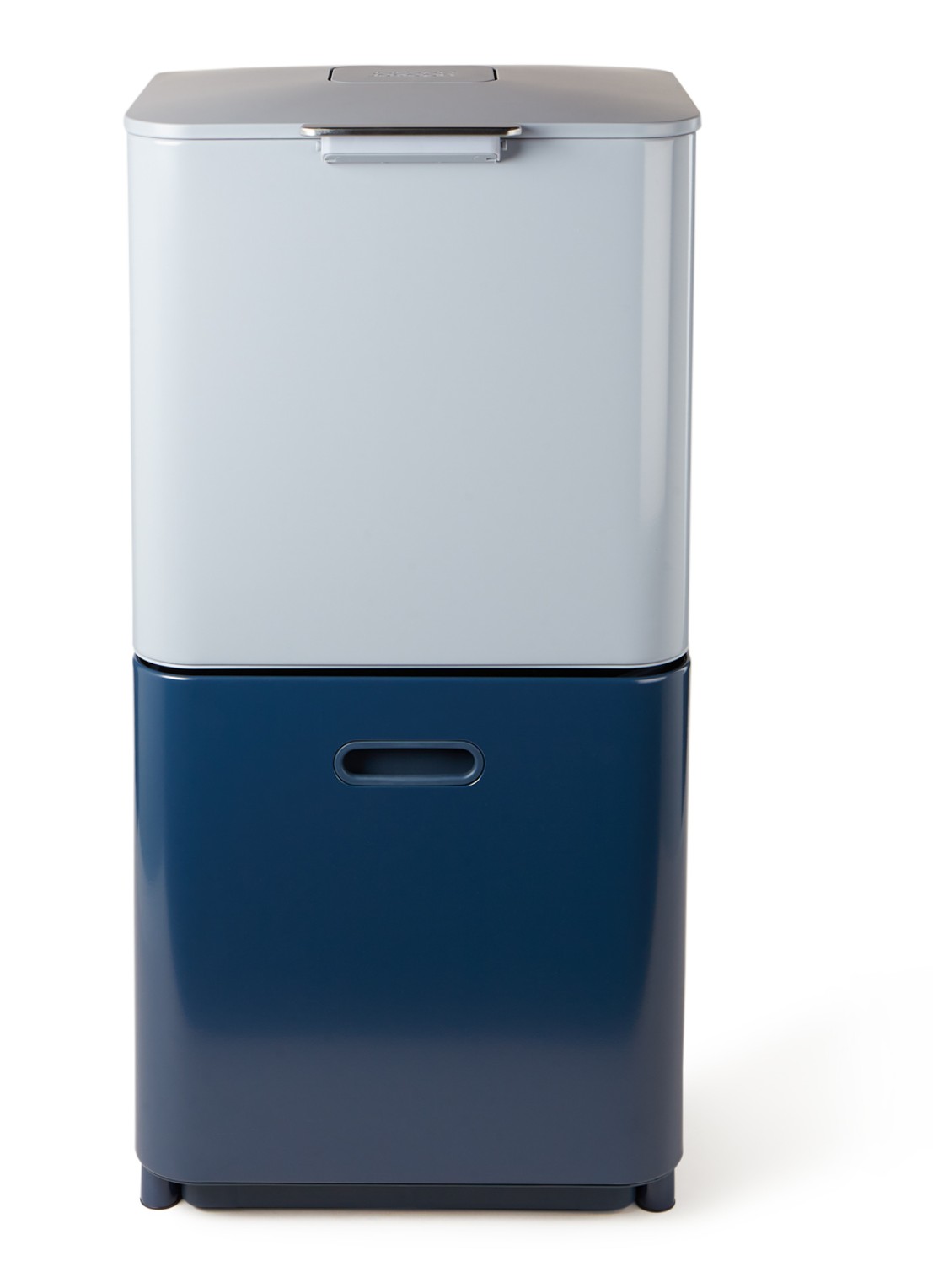 Joseph Joseph Sky Intelligent Waste prullenbak 60 liter 2-delig - voorkant zilver