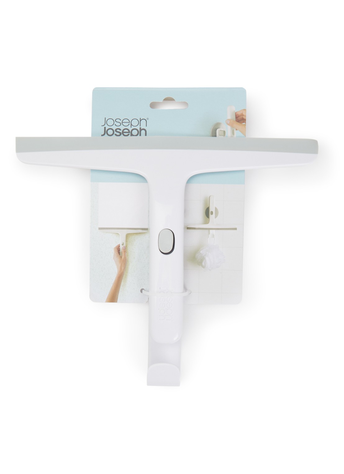 Joseph Joseph Slimline douchewisser met ophanghaak  - voorkant wit