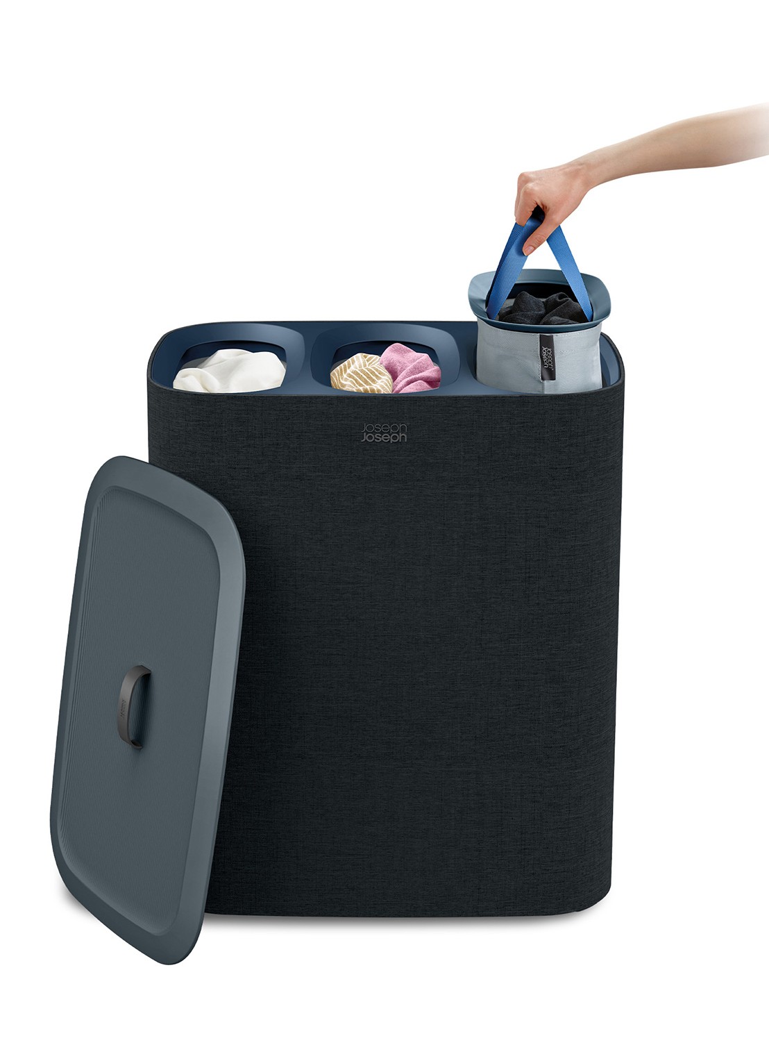 Joseph Joseph Tota Trio wasmand 71 cm - achterkant 7 zwart