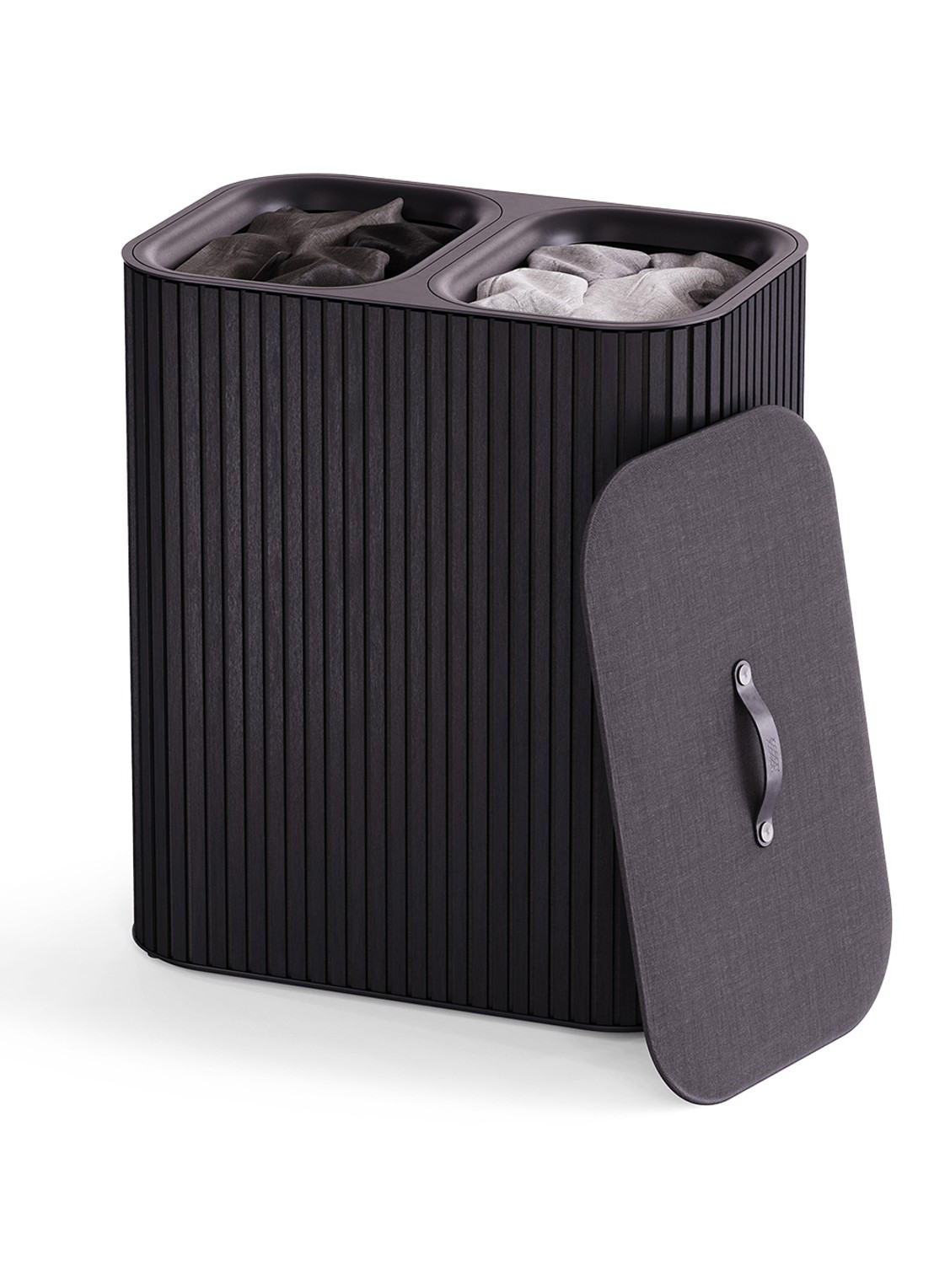 Joseph Joseph Tota Twin Luxe wasmand 73,5 cm - voorkant 3 zwart