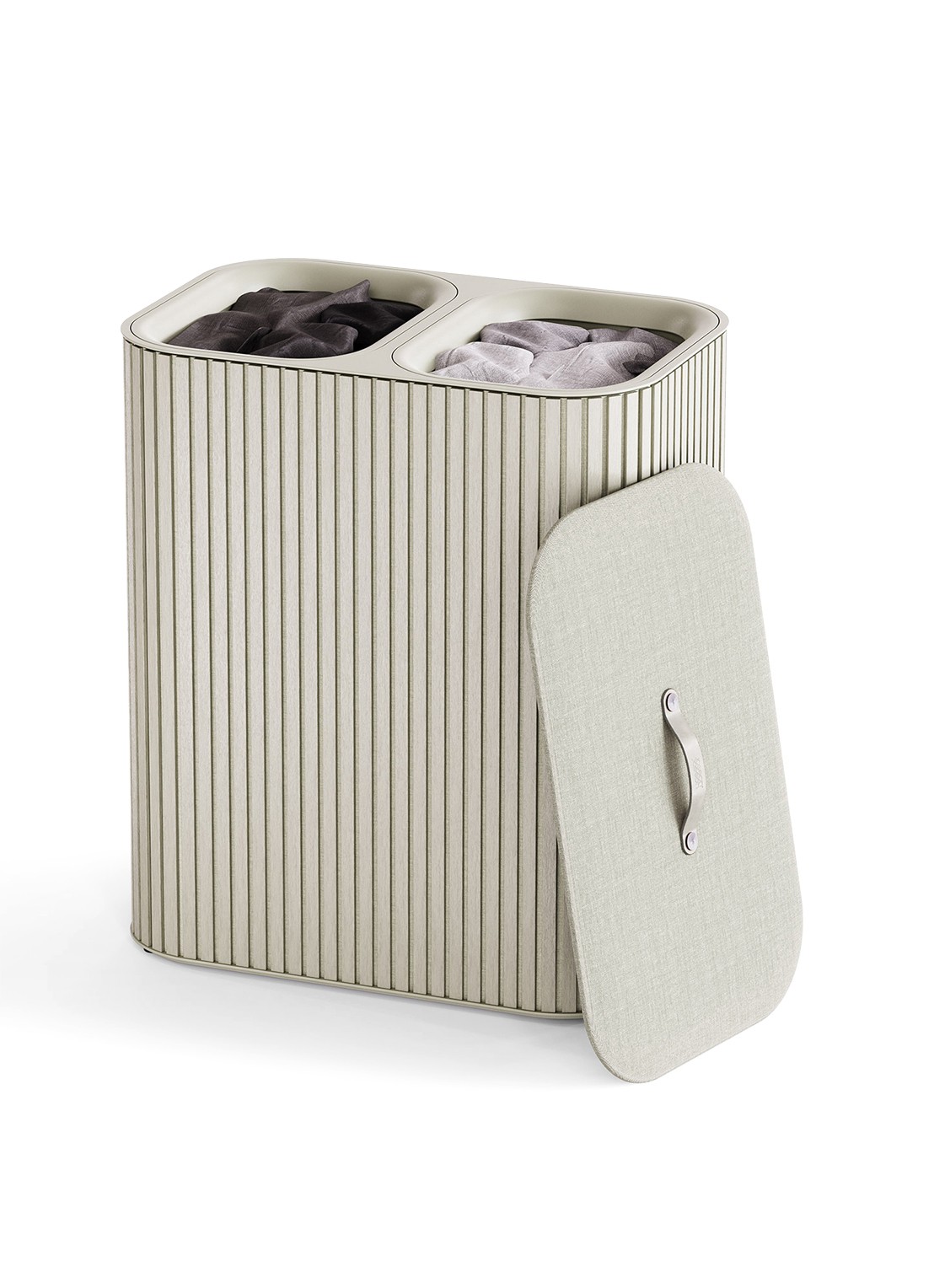 Joseph Joseph Tota Twin Luxe wasmand 73,5 cm - voorkant 2 beige