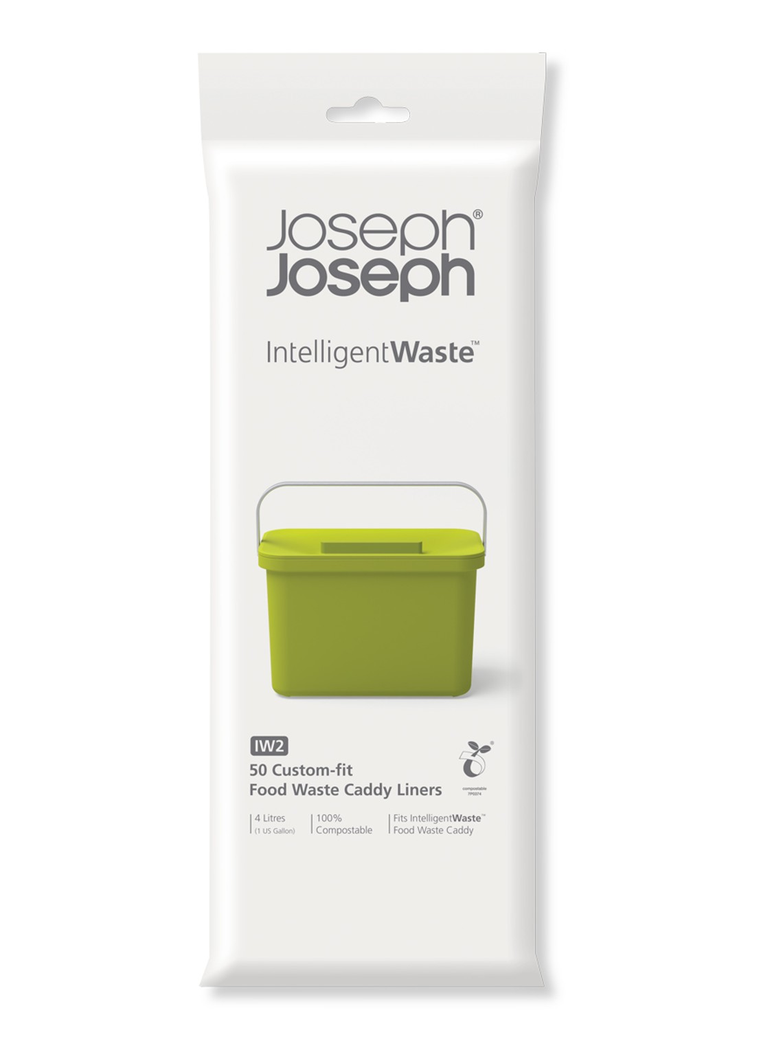 Joseph Joseph Totem afvalzakken 4 liter - voorkant 2 wit