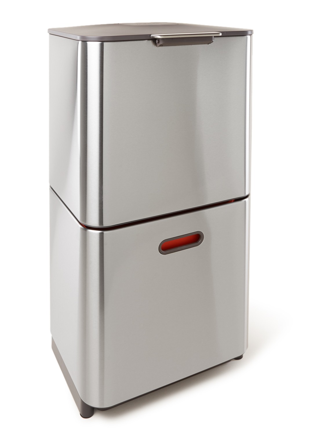 Joseph Joseph Totem Max prullenbak 60 liter - voorkant zilver