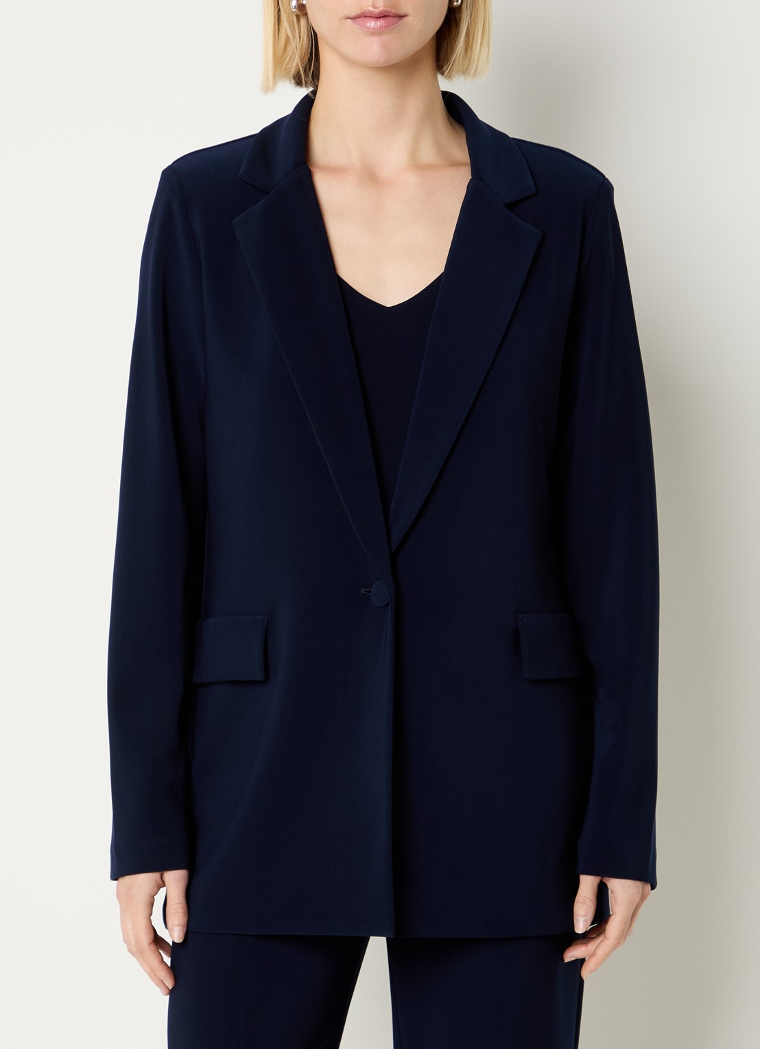 Joseph Ribkoff Blazer met klepzakken en schoudervulling - detail donkerblauw