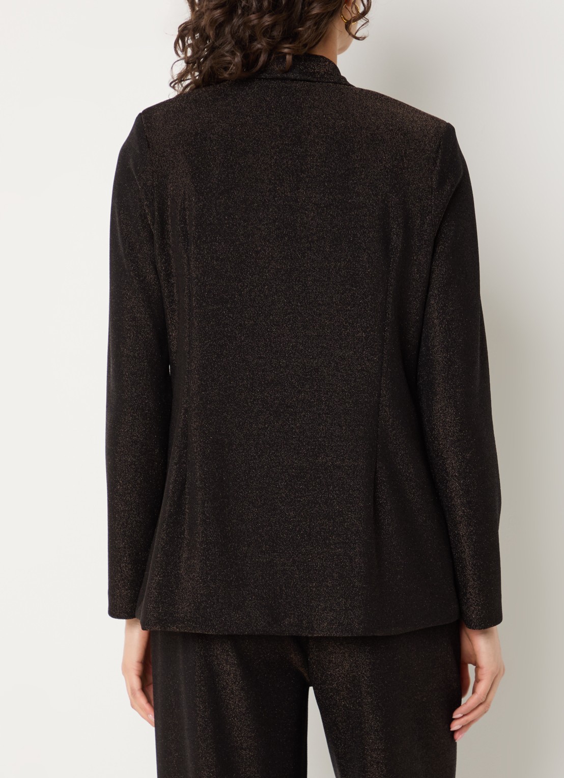 Joseph Ribkoff Blazer met lurex en schoudervulling - achterkant 3 donkerbruin