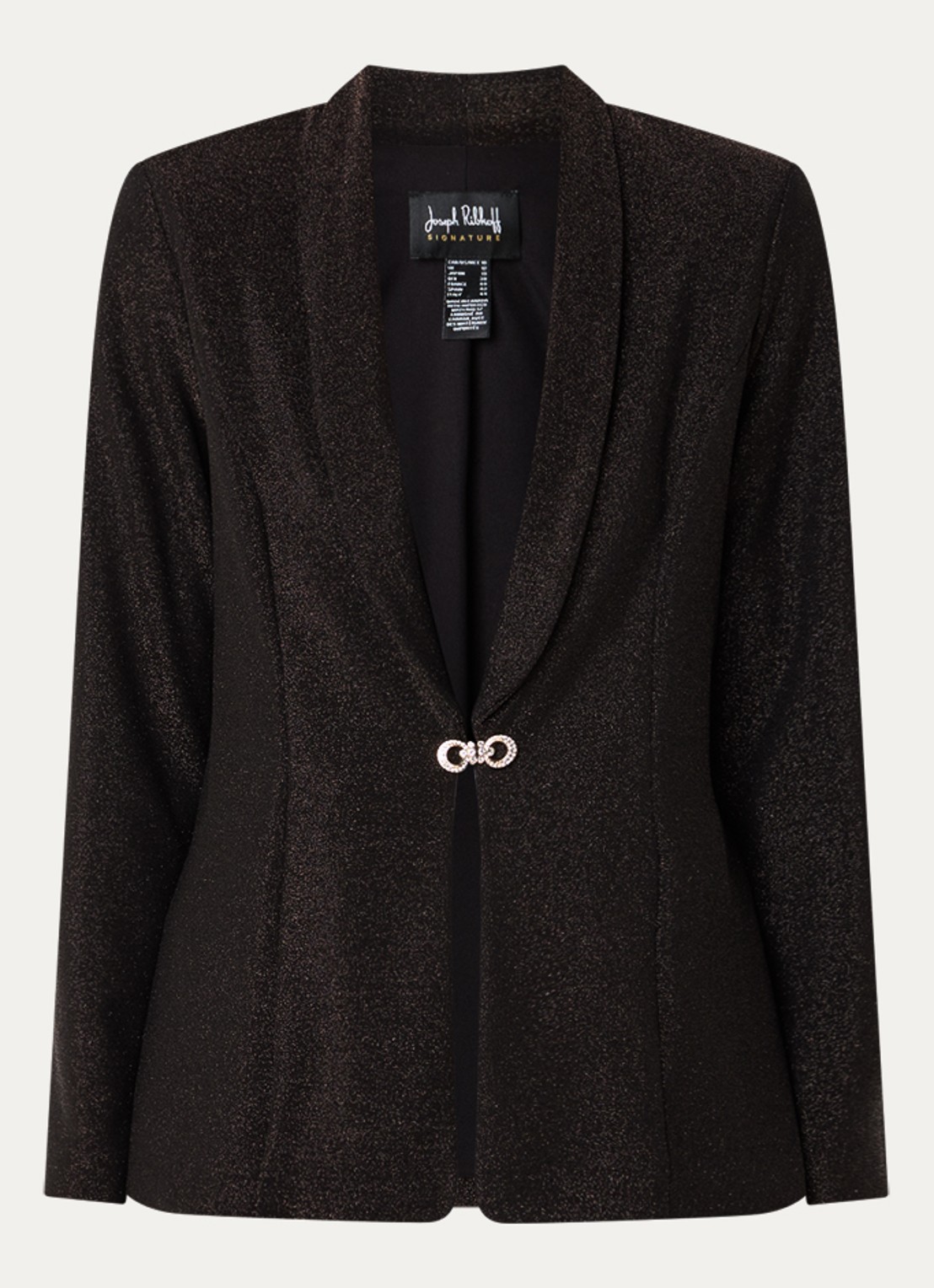 Joseph Ribkoff Blazer met lurex en schoudervulling - voorkant donkerbruin