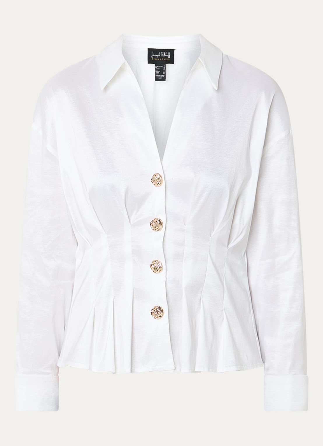 Joseph Ribkoff Blouse met plooidetail - voorkant 2 wit