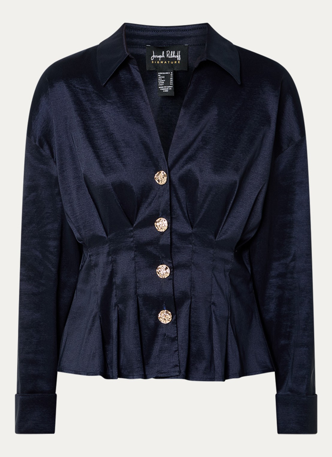 Joseph Ribkoff Blouse met plooidetail - voorkant 3 donkerblauw