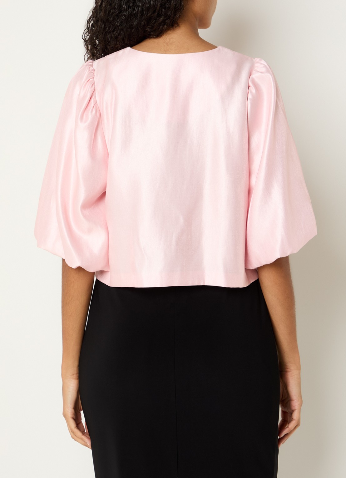 Joseph Ribkoff Blouse met pofmouw en strass - achterkant 2 lichtroze