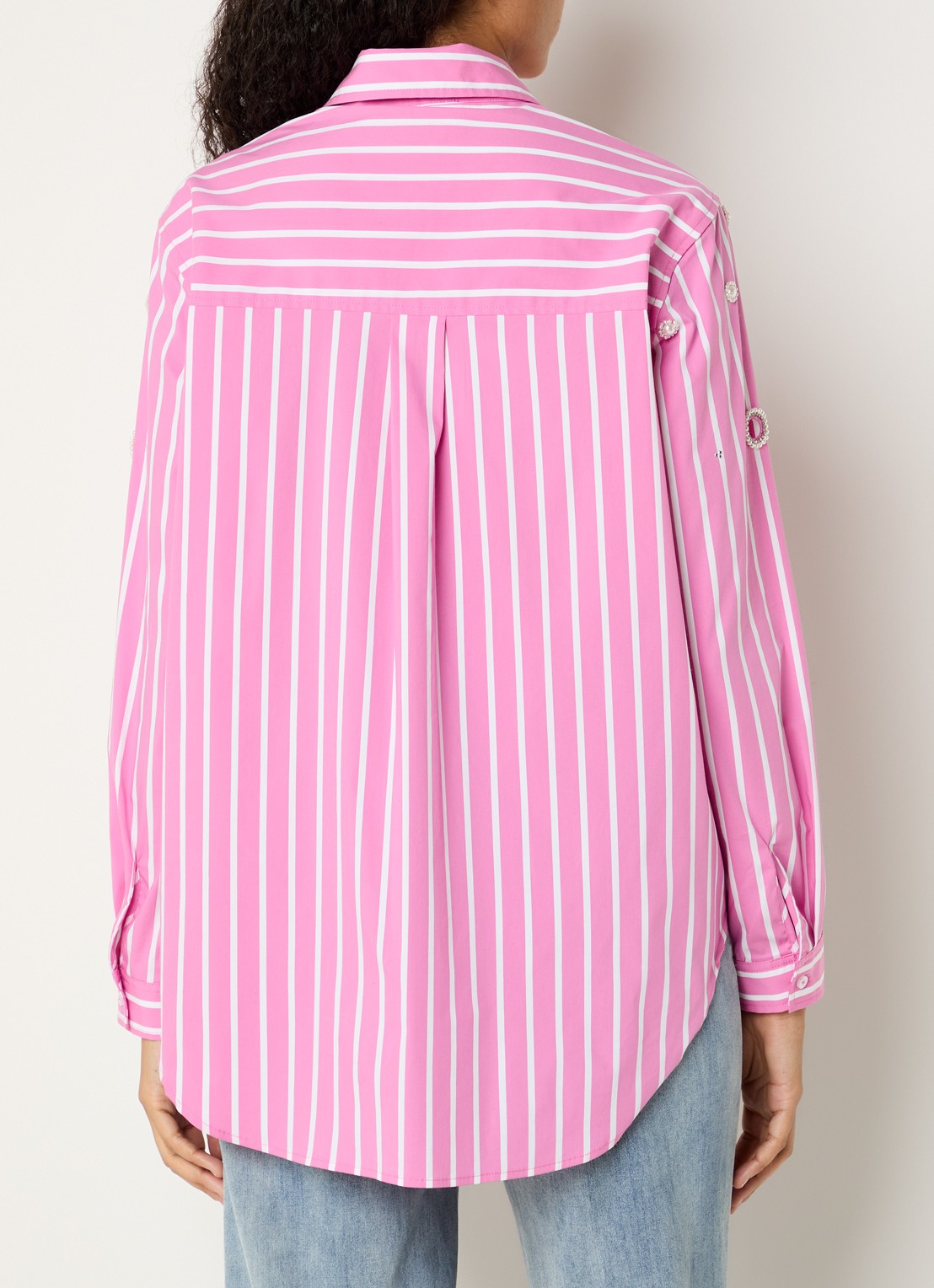 Joseph Ribkoff Blouse met streepprint en strass - achterkant roze