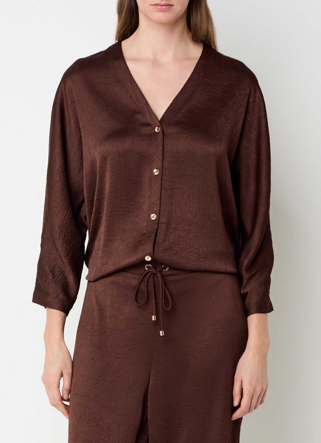 Joseph Ribkoff Blouse met structuur - detail 4 kastanjebruin