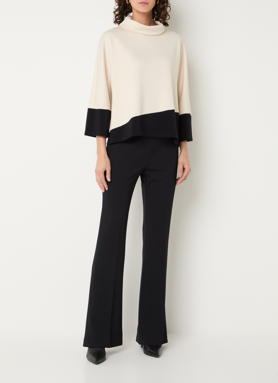 Joseph Ribkoff Coltrui met colour blocking - voorkant 4 ivoor
