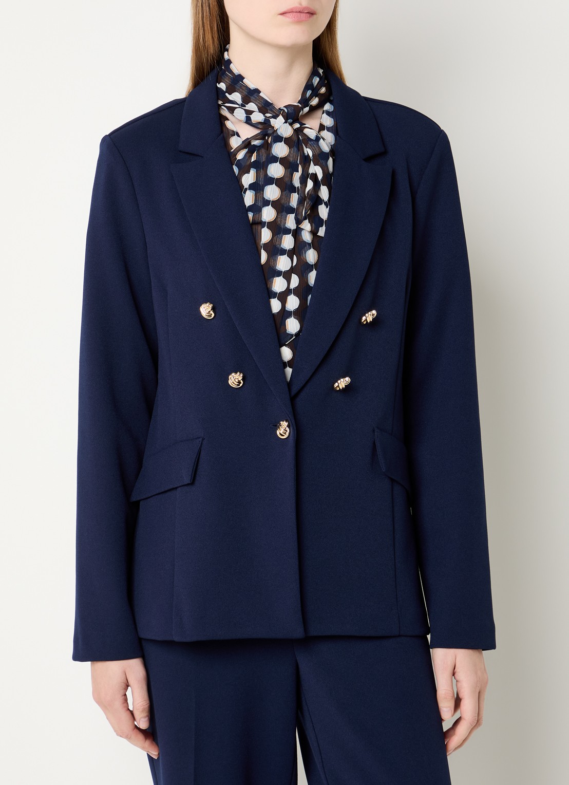 Joseph Ribkoff Double breasted blazer met sierknopen - detail 4 donkerblauw