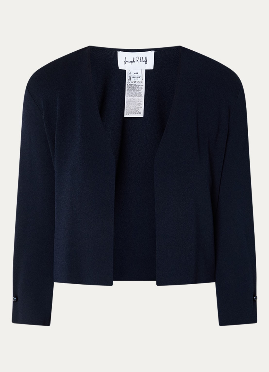 Joseph Ribkoff Fijngebreide bolero met stretch - voorkant 2 donkerblauw