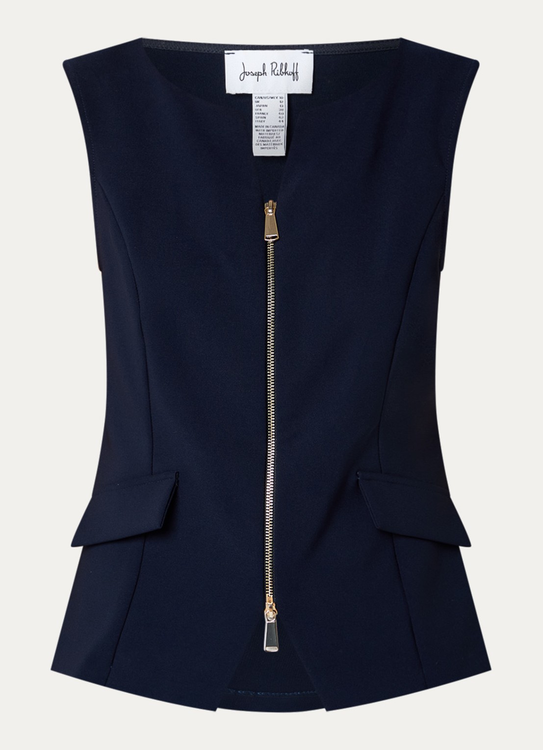 Joseph Ribkoff Gilet met V-hals - voorkant 2 donkerblauw