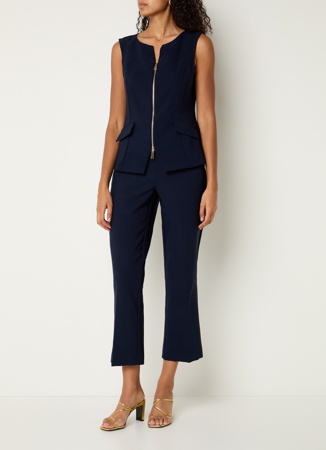 Joseph Ribkoff Gilet met V-hals - voorkant 3 donkerblauw