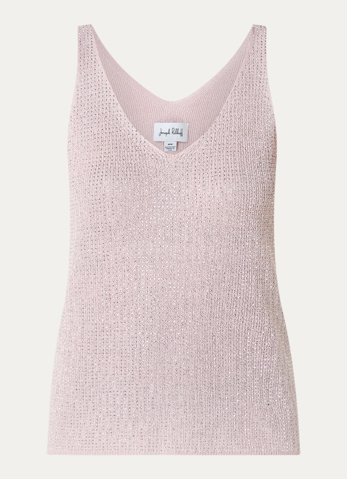 Joseph Ribkoff Grofgebreide tanktop met strass - voorkant 2 lichtroze