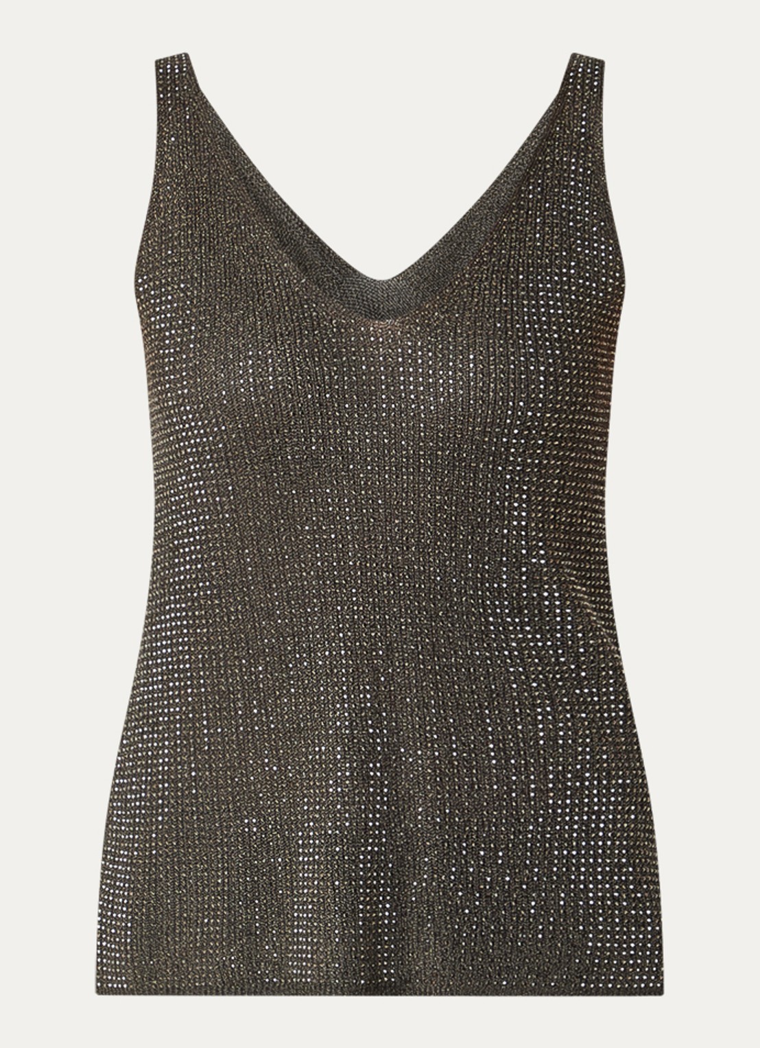 Joseph Ribkoff Grofgebreide tanktop met strass - voorkant groen