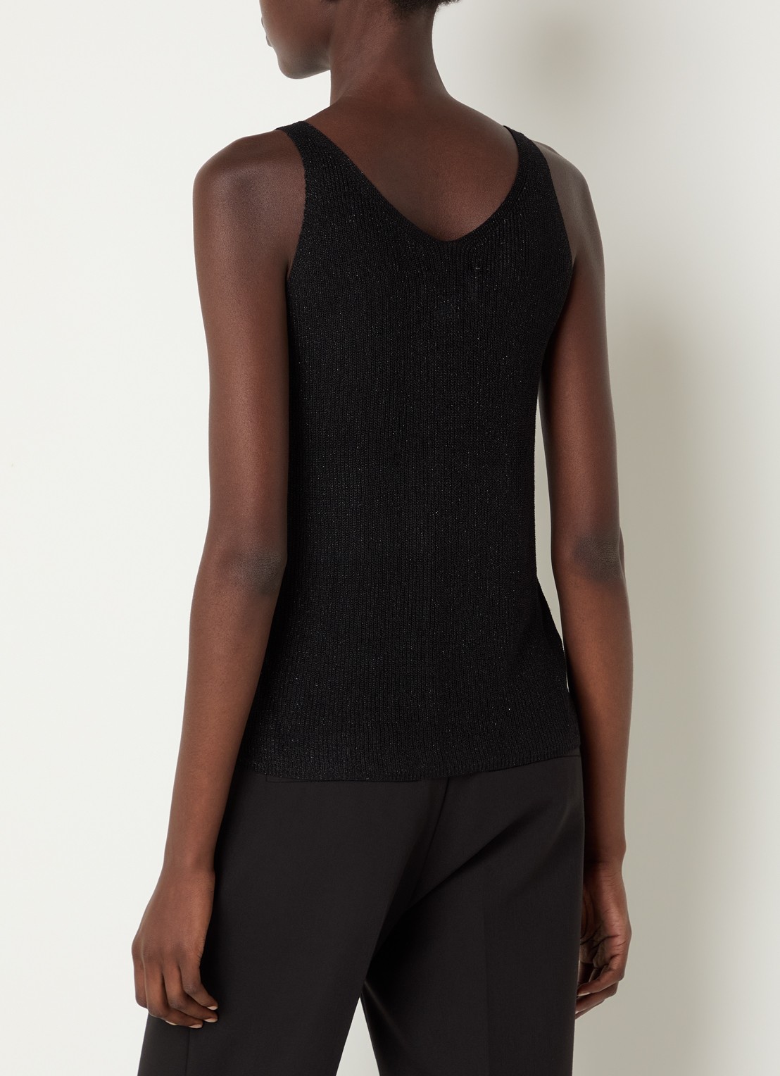 Joseph Ribkoff Grofgebreide tanktop met strass - achterkant zwart