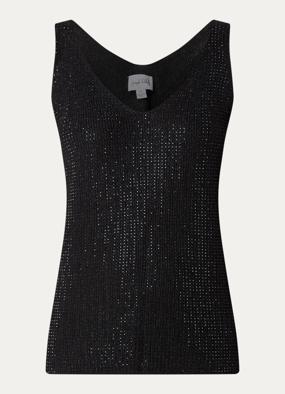 Joseph Ribkoff Grofgebreide tanktop met strass - voorkant 2 zwart