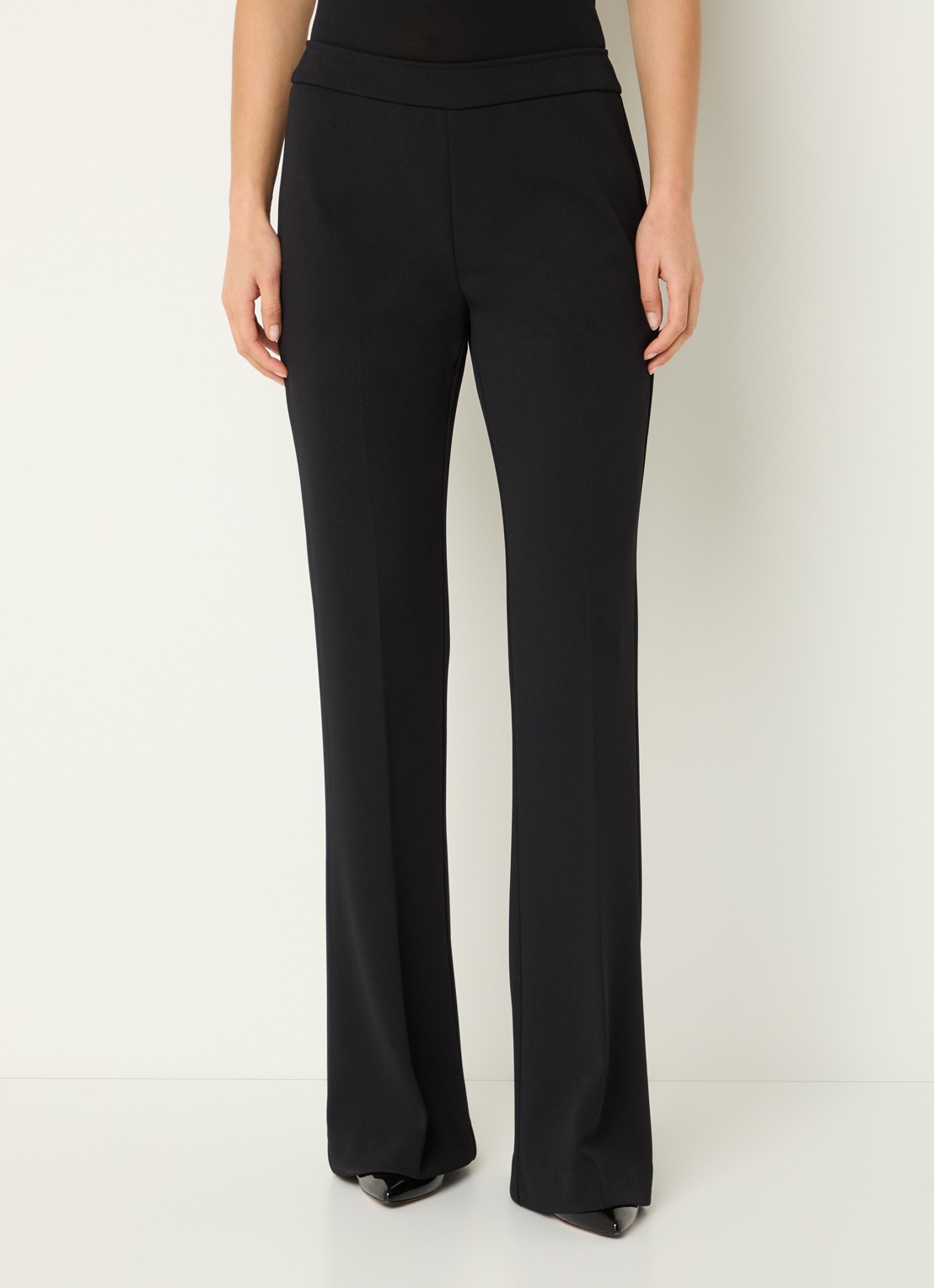 Joseph Ribkoff High waist flared fit broek met stretch - detail zwart