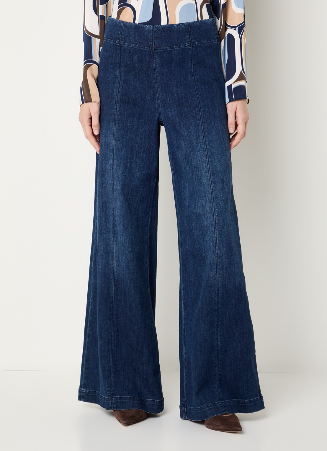 Joseph Ribkoff High waist flared fit jeans met donkere wassing - detail 4 indigo