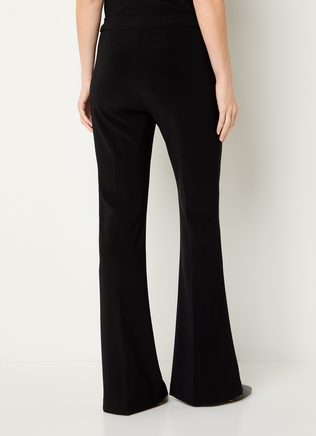Joseph Ribkoff High waist flared fit pantalon met persplooi - achterkant 4 zwart