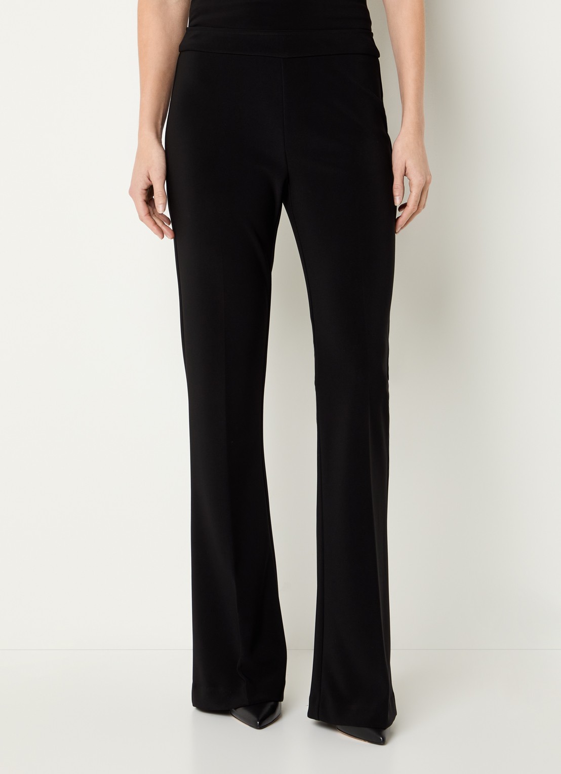 Joseph Ribkoff High waist flared fit pantalon met persplooi - detail zwart