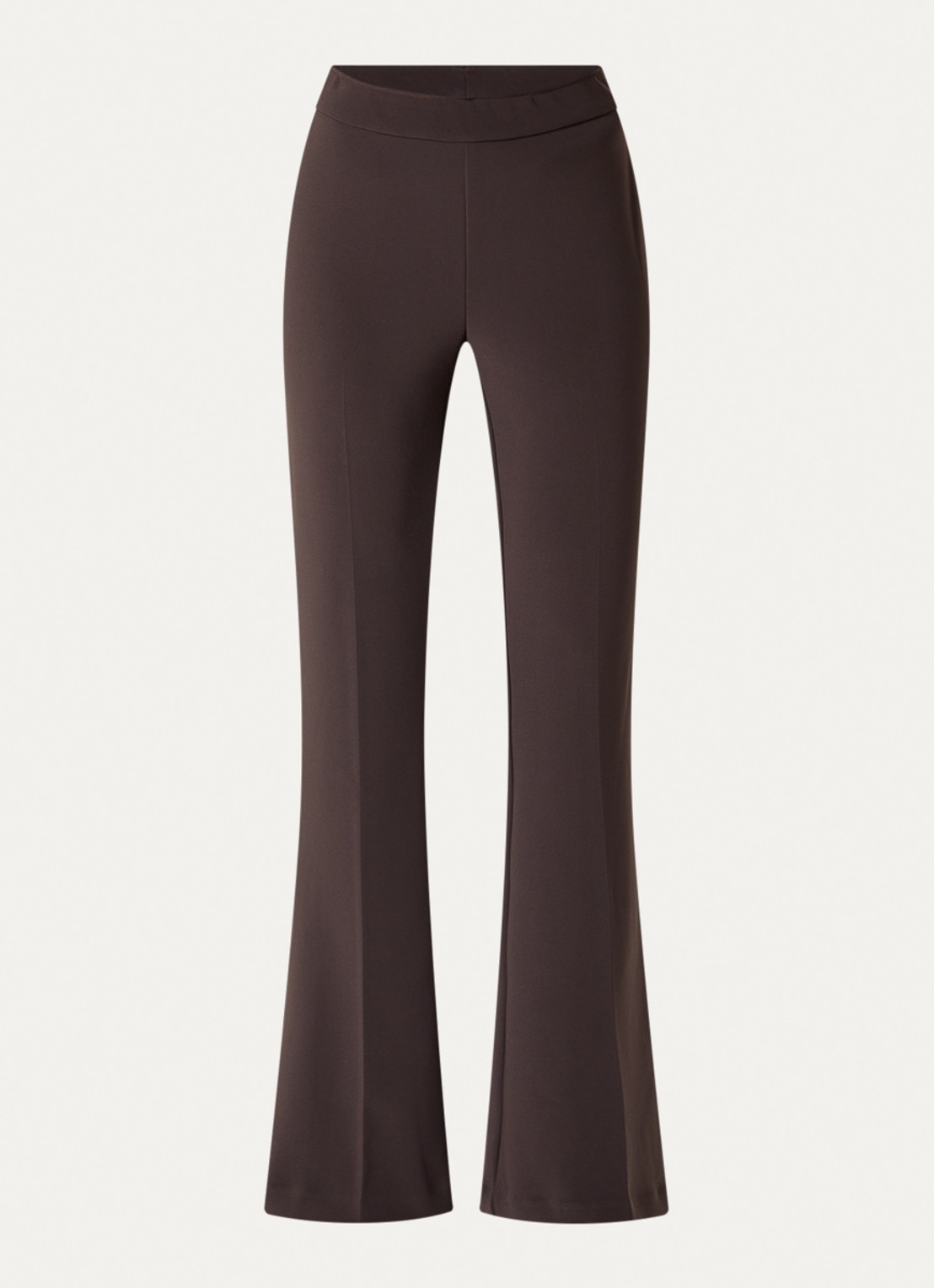 Joseph Ribkoff High waist flared fit pantalon met stretch - voorkant donkerbruin