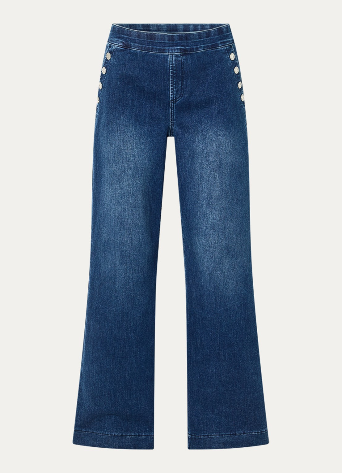 Joseph Ribkoff High waist flared jeans met donkere wassing - voorkant 3 indigo