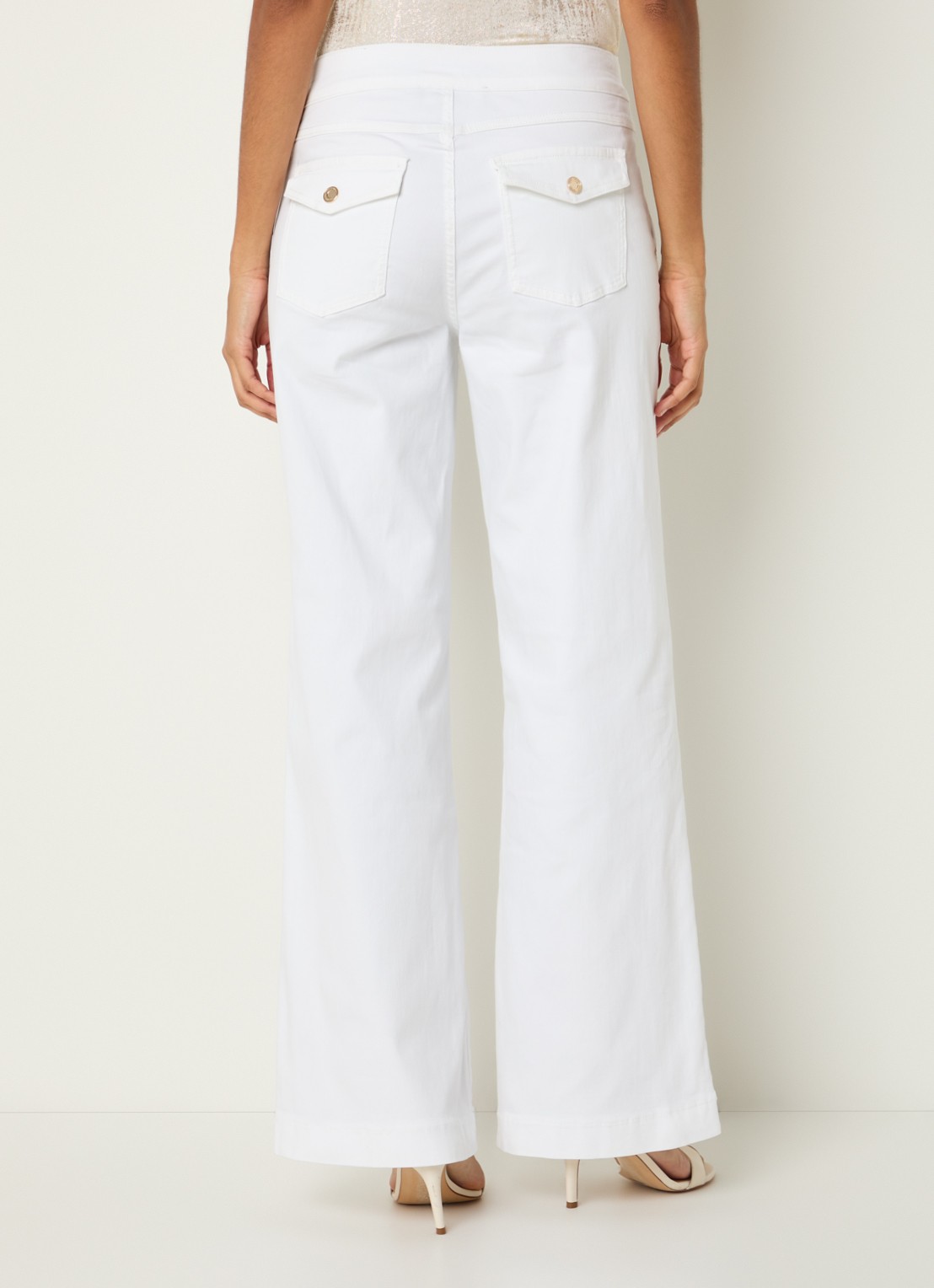 Joseph Ribkoff High waist flared jeans met gekleurde wassing - achterkant wit