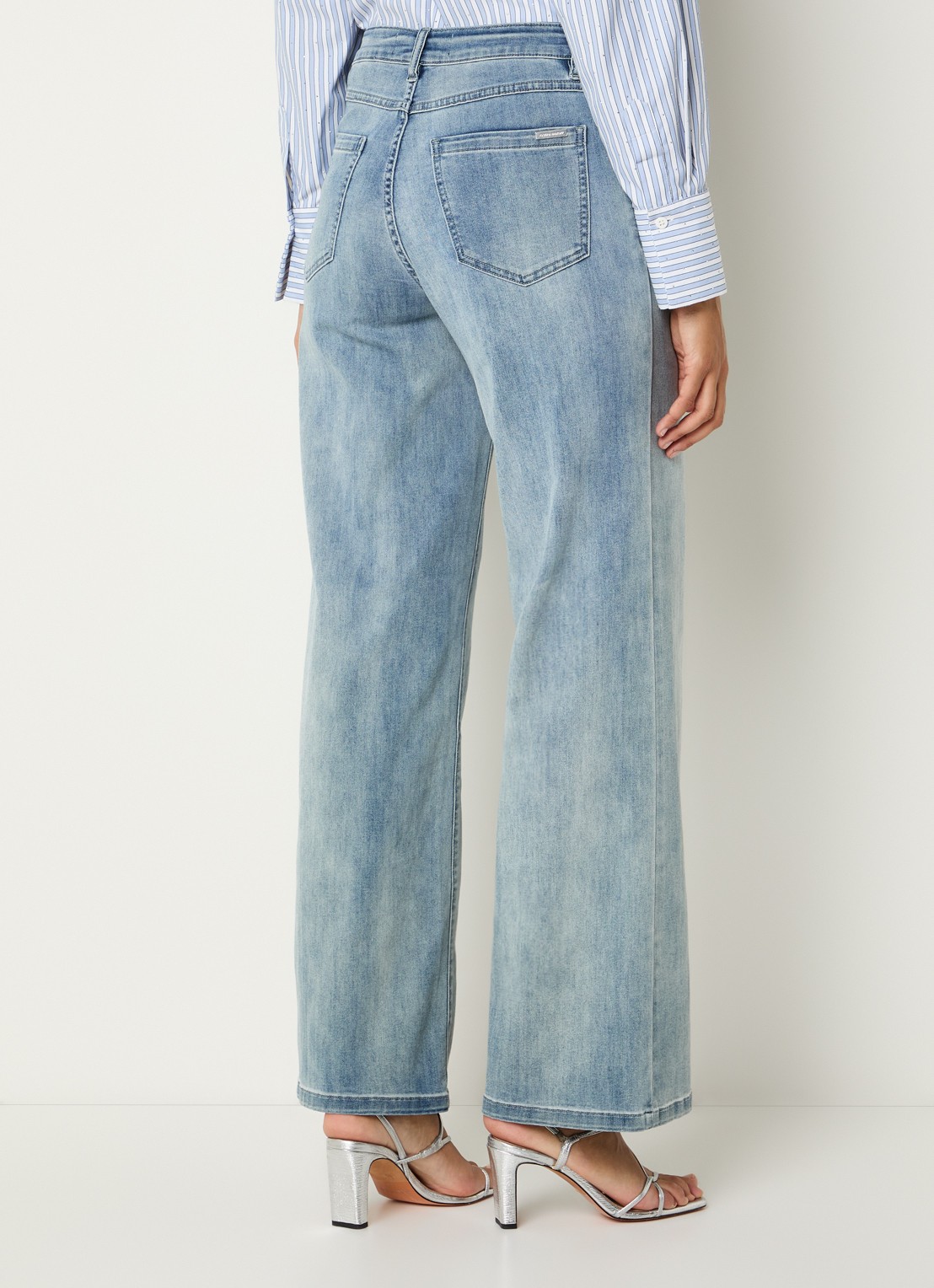 Joseph Ribkoff High waist loose fit jeans met lichte wassing - achterkant 5 indigo
